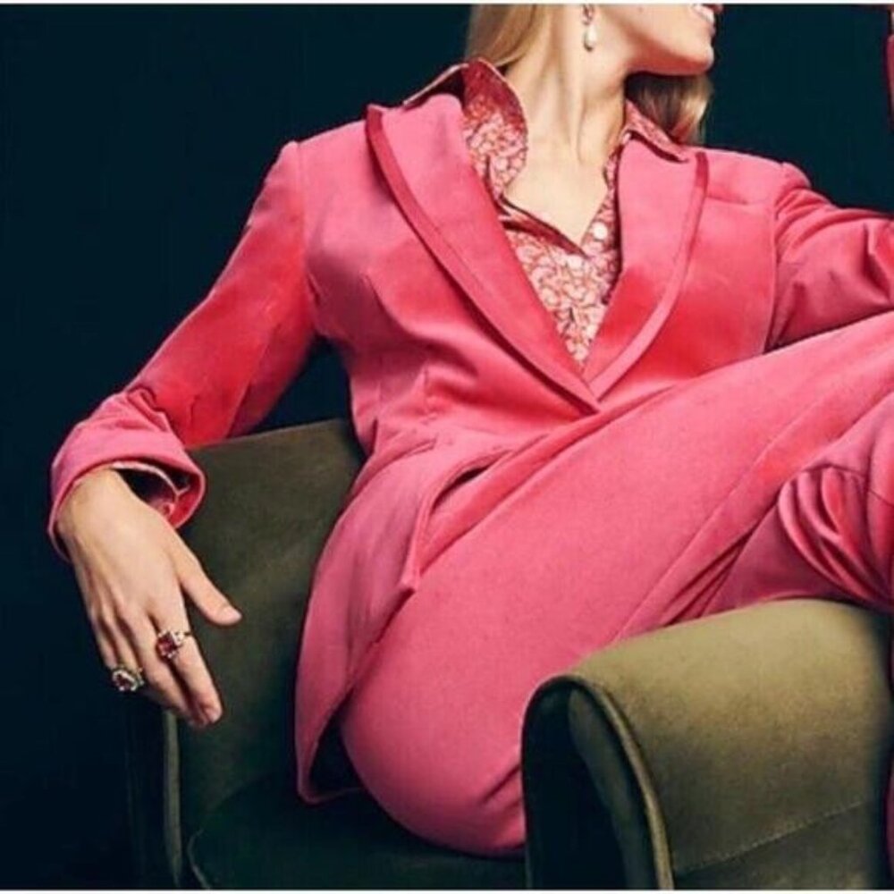 NEW J.Crew Collection Willa Blazer in Dragonfruit Tipped Stretch Velvet 10 - Picture 5 of 7
